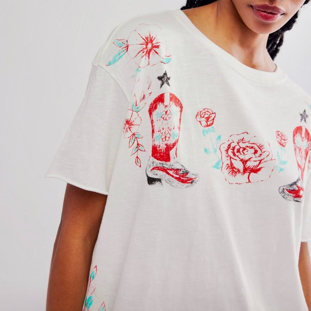 Free People The Bureau Cowboy Rose Tee - Picture 3 of 7